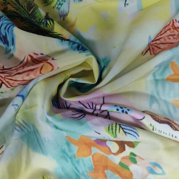 Boho Women's V-Neck Lantern Sleeve A-Line Patchwork Dress - Picture 4 of 4